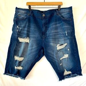 X-CAPE Medium Wash Distressed Shorts Size 48